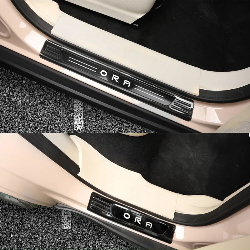 

For GWM ORA Good Cat 2022 2020 2021 Door Sill Entry Guard Scuff Plate Protector Cover Car Accessories Threshold Pedal Stickers