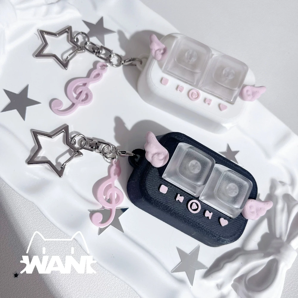 Pig Angel switch tester Keychain Custom 3D Printed PLA Stress Relief Little Cartoon Toy Mechanical Keyboard Accessories Gift