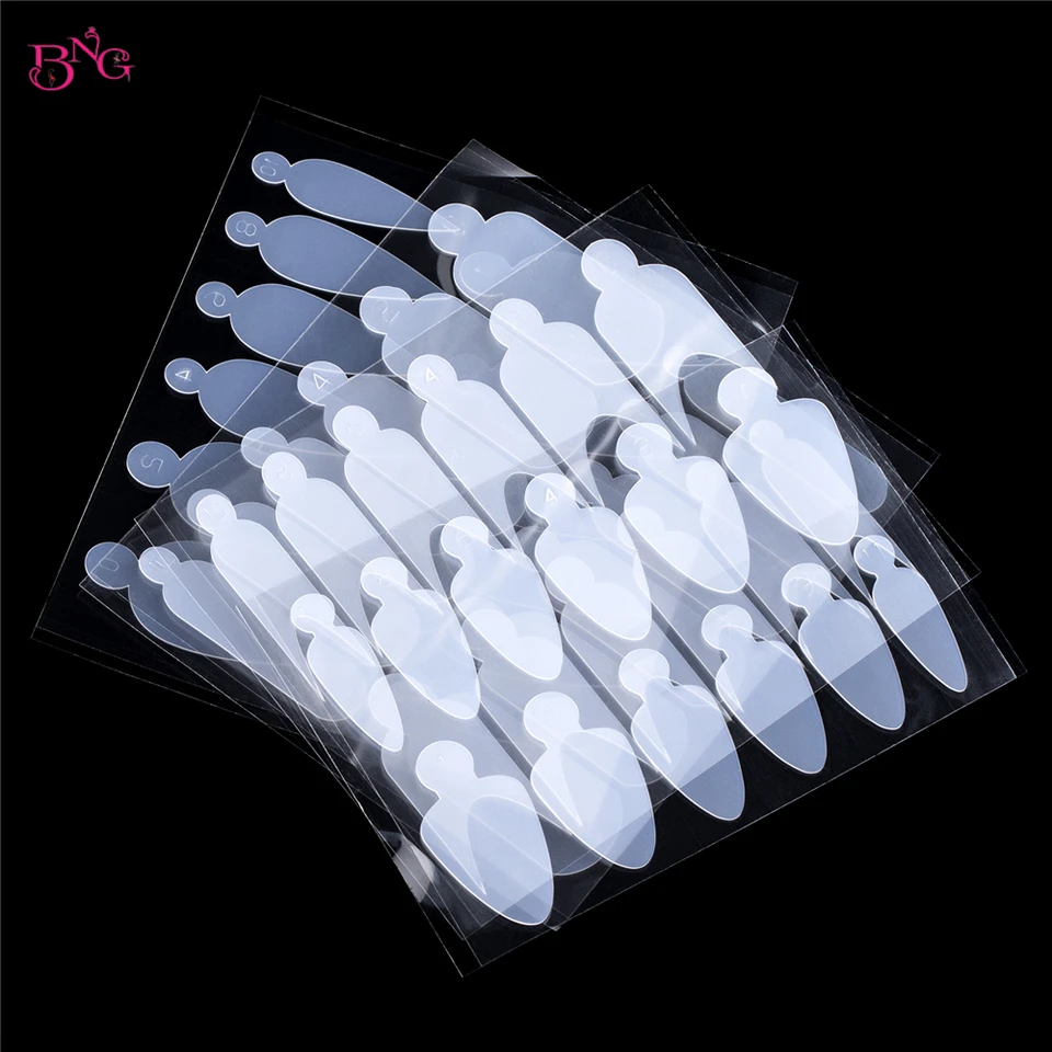 48 piezas de almohadillas de silicona francesas para moldes dobles de uñas, tips falsos, construcción rápida de uñas francesas, herramientas de manicura 5