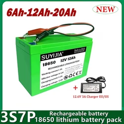 new 18650 3S7P 12V 20AH Built-in High Current 20A Rechargeable Lithium Battery Pack Electric Vehicle Spray Backup Power Supply