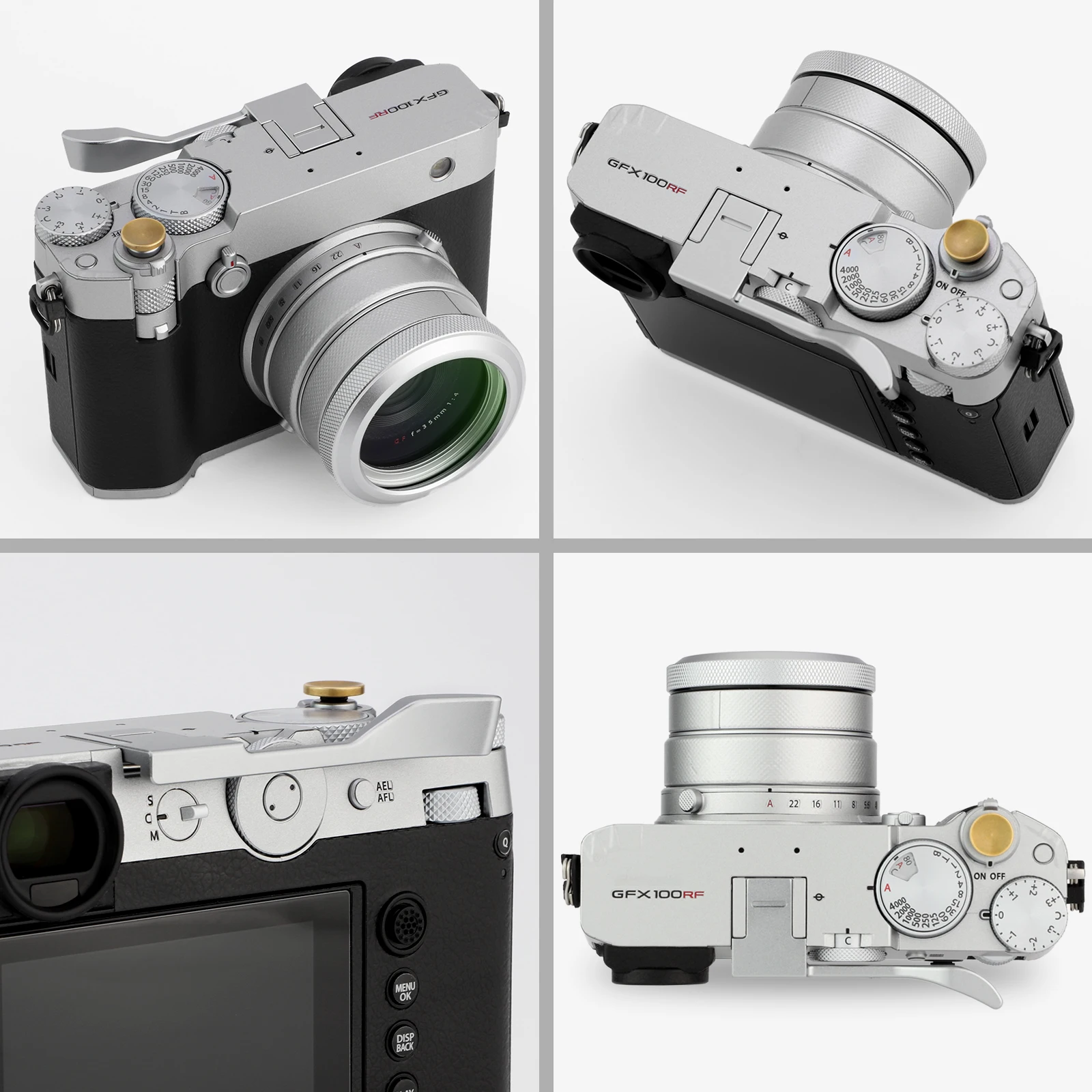 Haoge Metall-Daumen-Up-Griff für Fujifilm GFX100RF Kamera, digitales Zubehör, GFX 100RF, Blitzschuh, Daumen-Up-Rest, Unterstützung, Silber – Detail 7