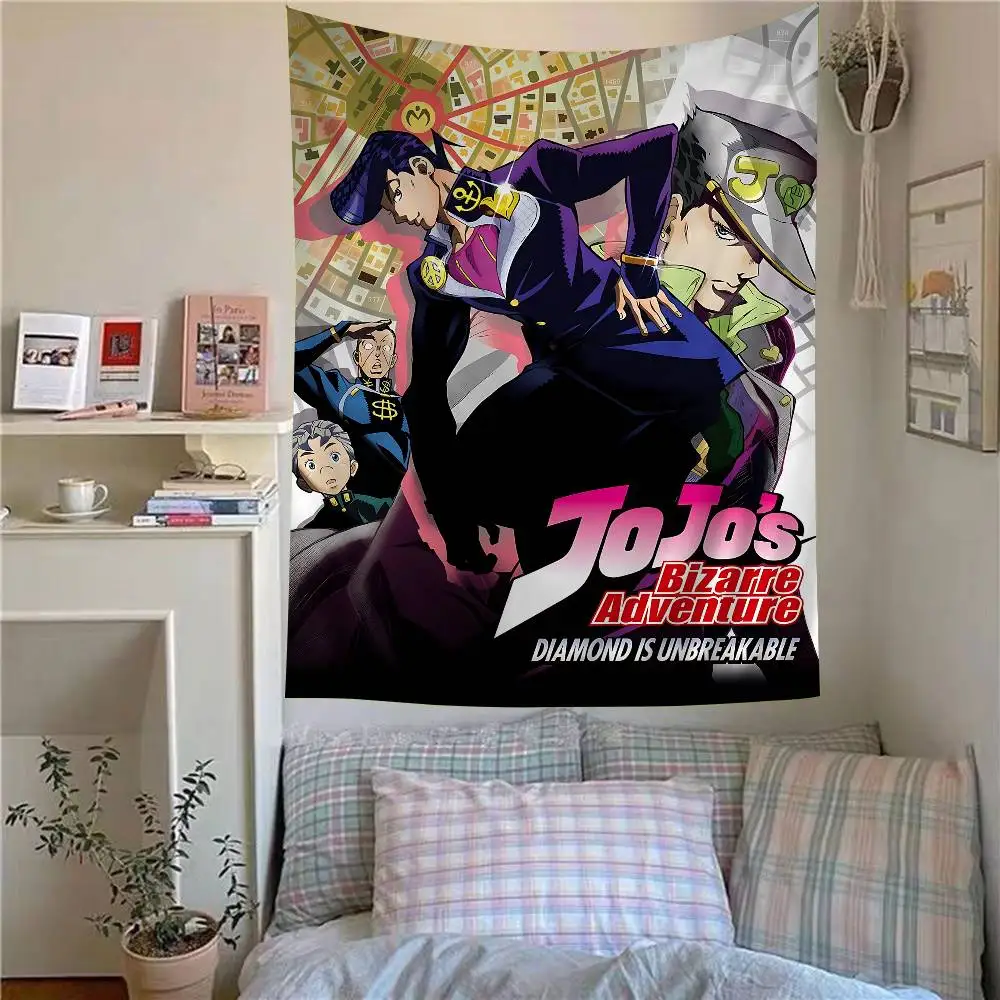 Adventure Anime J-Jojo Tapestry Art Printing Japanese Wall Tapestry Anime Wall Hanging Home Decor