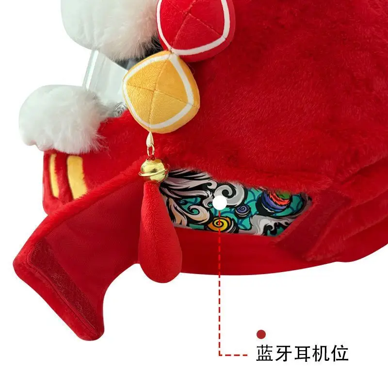 Motorcycle helmet cover Chinese style lion dance locomotive helmet set accessories warm cold personalized full helmet cover