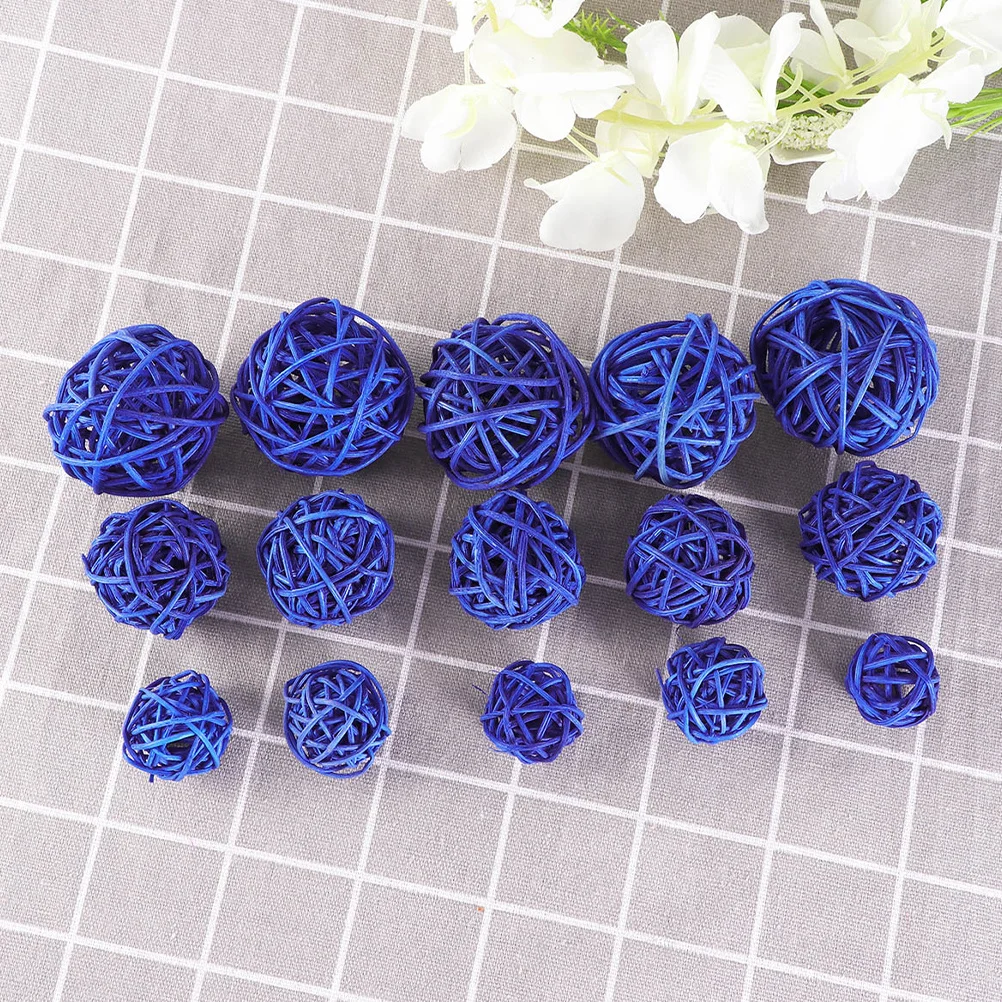 

30pcs Rattan Ball Hanging Decor For Centerpiece Bowls Filler Home Wedding Christmas Party Diy Decoration Blue Fall Living Room