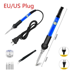 Mini Soldering Iron Adjustable Temperature Electric Solder Iron 60W Welding Solder Rework Station Heat Pencil Tips Repair Tool