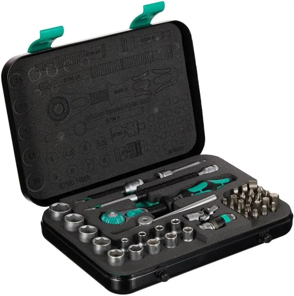 

8100 SA 2 Zyklop 1/4" Metric Ratchet Set, 42-Pieces