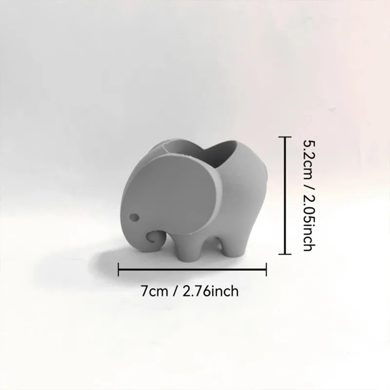 Mini Elephant Succulent Planter Pot with Drainage Hole, Small Cactus Pot for Desk Shelf Balcony, Indoor Outdoor Use
