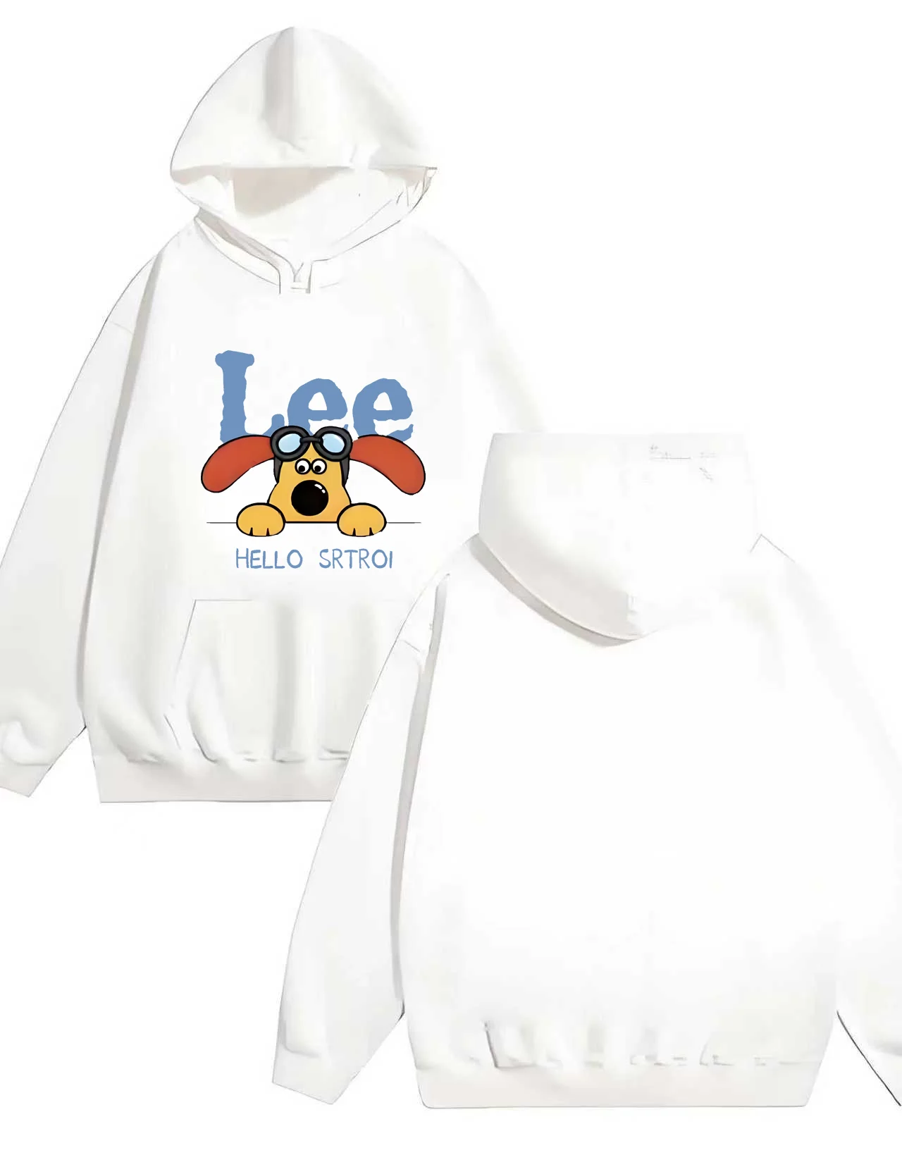 

2025 Новая модная толстовка с капюшоном и принтом собаки для мужчин и женщин, повседневный свободный пуловер, 330 г, тяжелая толстовка с капюшоном