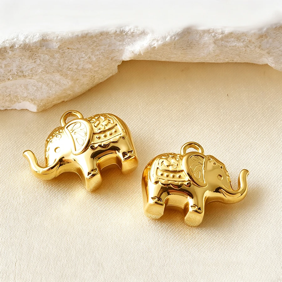 5 Stück goldfarbene Edelstahl-Anhänger in Form von niedlichen Hunden, Fischen und Enten, PVD-beschichtet, für Schmuckherstellung, Tieranhänger, DIY-Halskette, Schlüsselanhänger – Detail 8