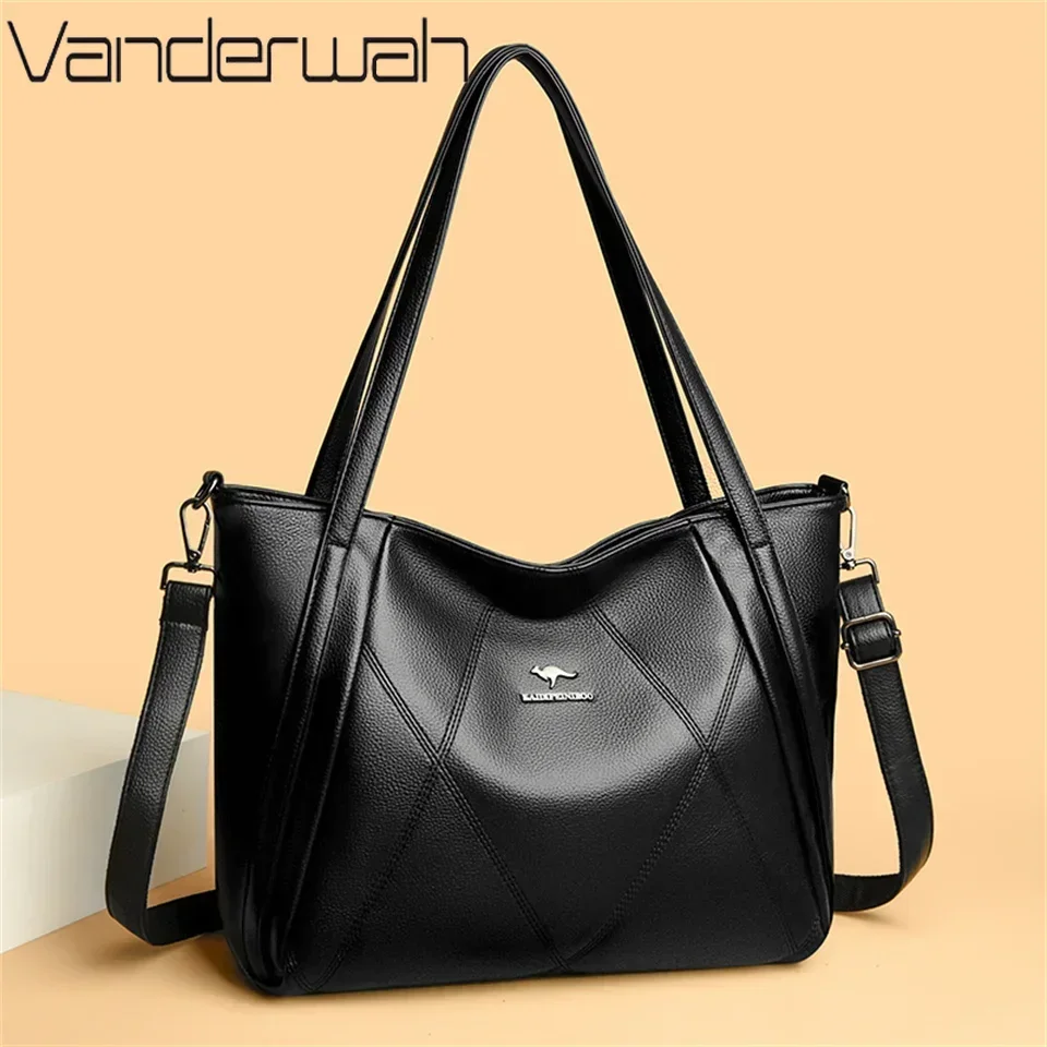 

Large Casual Tote Bag For Women Stylish Soft Leather Handbag Versatile Daily Travel Use Adjustable Shoulder Strap Messenger Sac