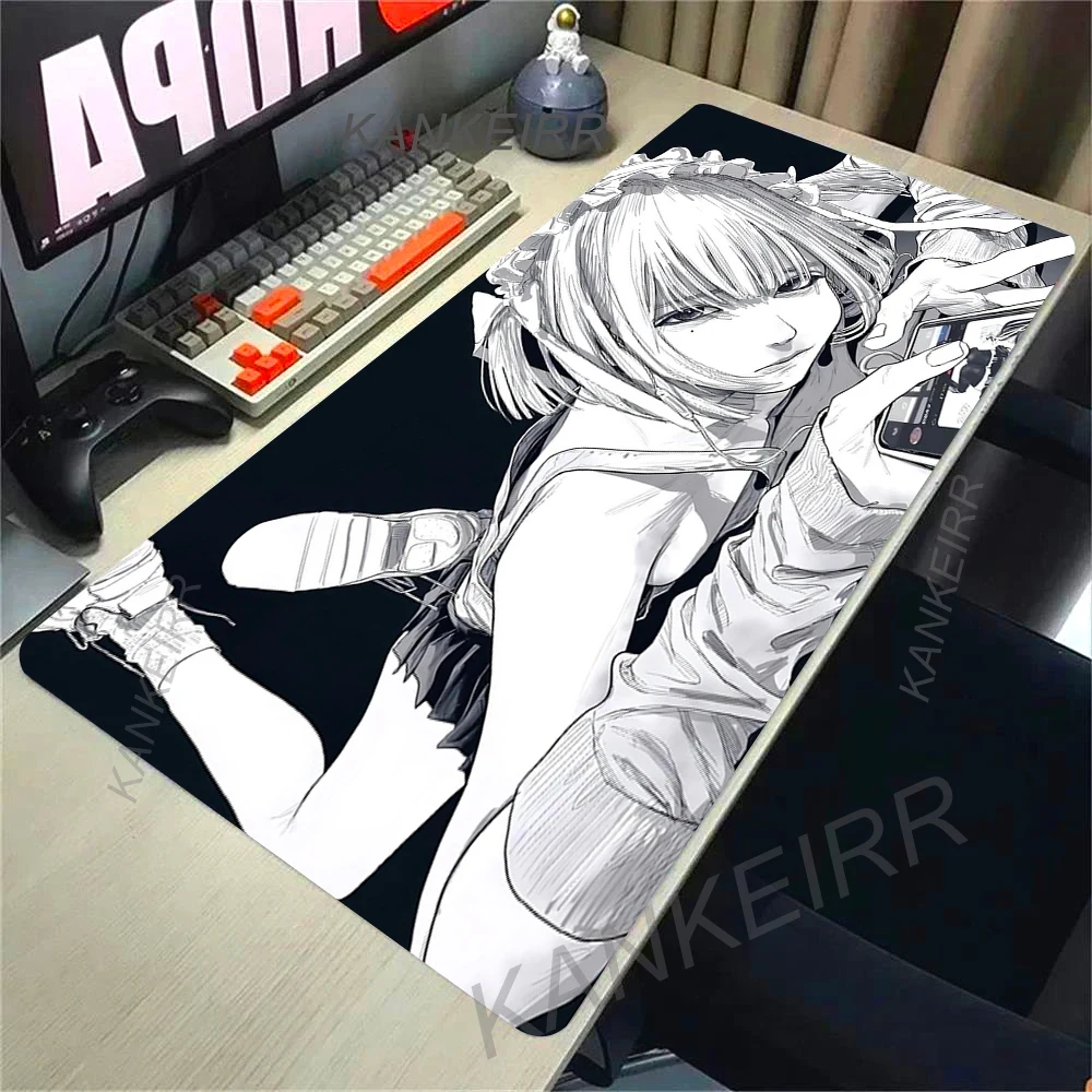 Cartoon Black And White Extended Desk Mat Laptop Japan Cool 
