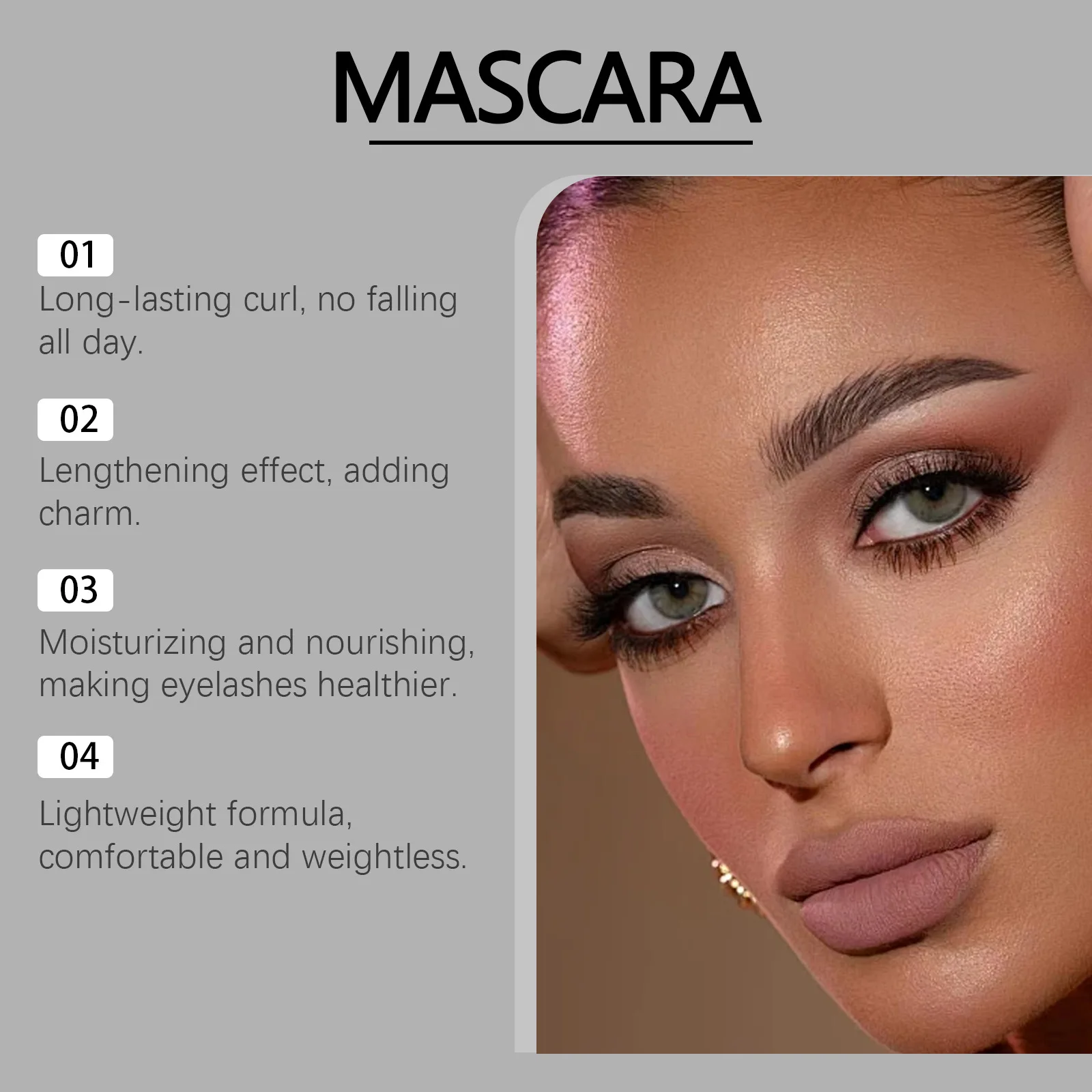 3D Mascara Lengthening Black Lash Eyelash Extension Eye Lashes Brush Beauty Makeup Long-wearing Gold Color Mascara