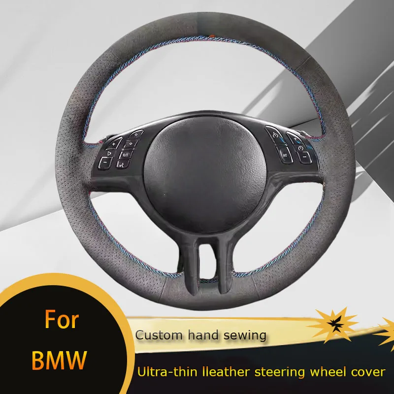 

Braid Car Steering Wheel Cover For BMW E46 Coupe 2000-2004 E39 X5 E53 2003 Z3 E36 2000 2001 2002 Suede Leather Car Accessories