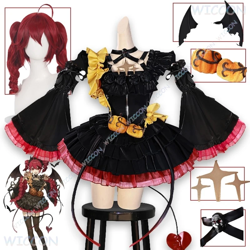 

Project Sekai Mikuku Devil Costume Official Game Accurate Outfit Full Set with Horns Tail StockingsWomen Halloween Party Cosplay