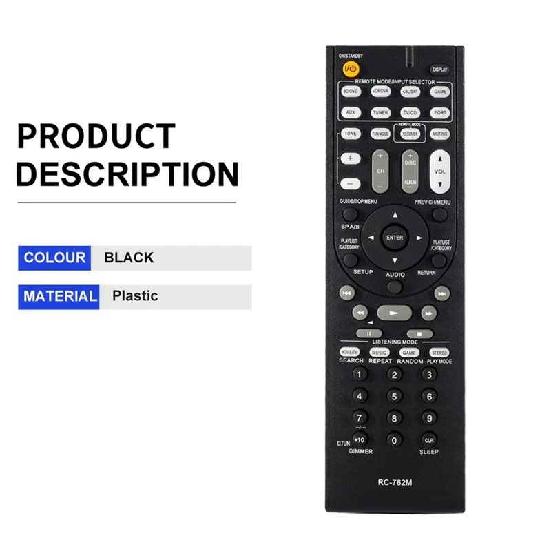 1 PCS Remote Control Accessories Parts For Onkyo AV Receiver HT-R380 HT-R290 HT-R390 HT-R538 TX-SR308 HT-S3400 HT-RC230