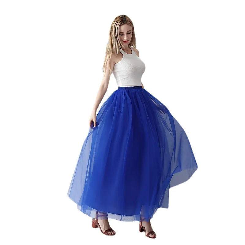 

\Women Mesh Skirt Fashion Flower Loose Midi Skirt Elegant Female Casual All Match Skirts Summer New Casual Fashion Skirts Q19