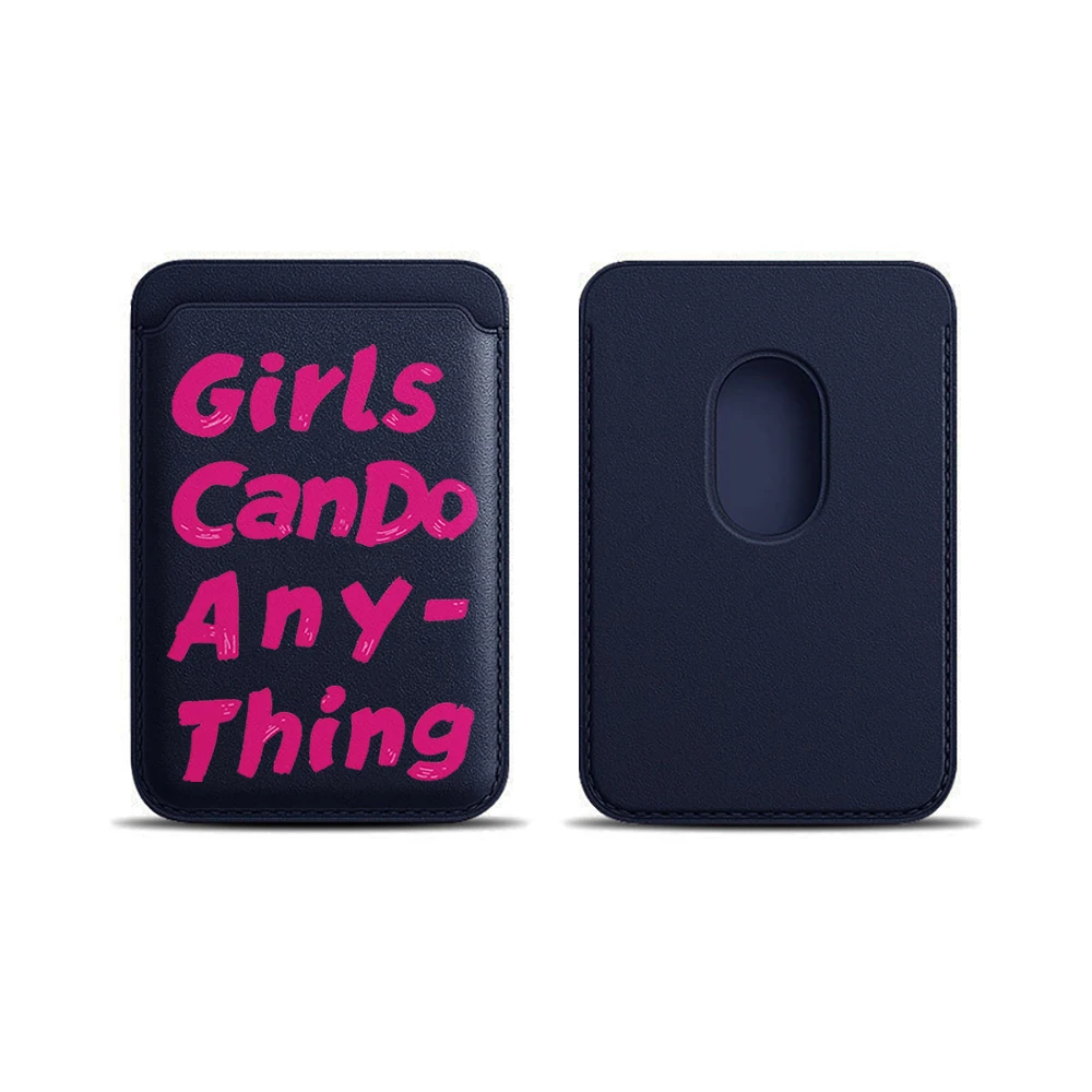 Feminismus-Leder-Kartenetui Handyhülle Kartenhalter für Magnetische Hülle Geeignet für alle iPhones für Magsafe Karten-Handy-Rückentasche – Detail 15