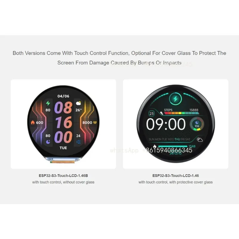 for 1.46 inch round touch LCD development board Built-in gyroscope attitude sensor/microphone/speaker WiFi/Bluetooth IoT