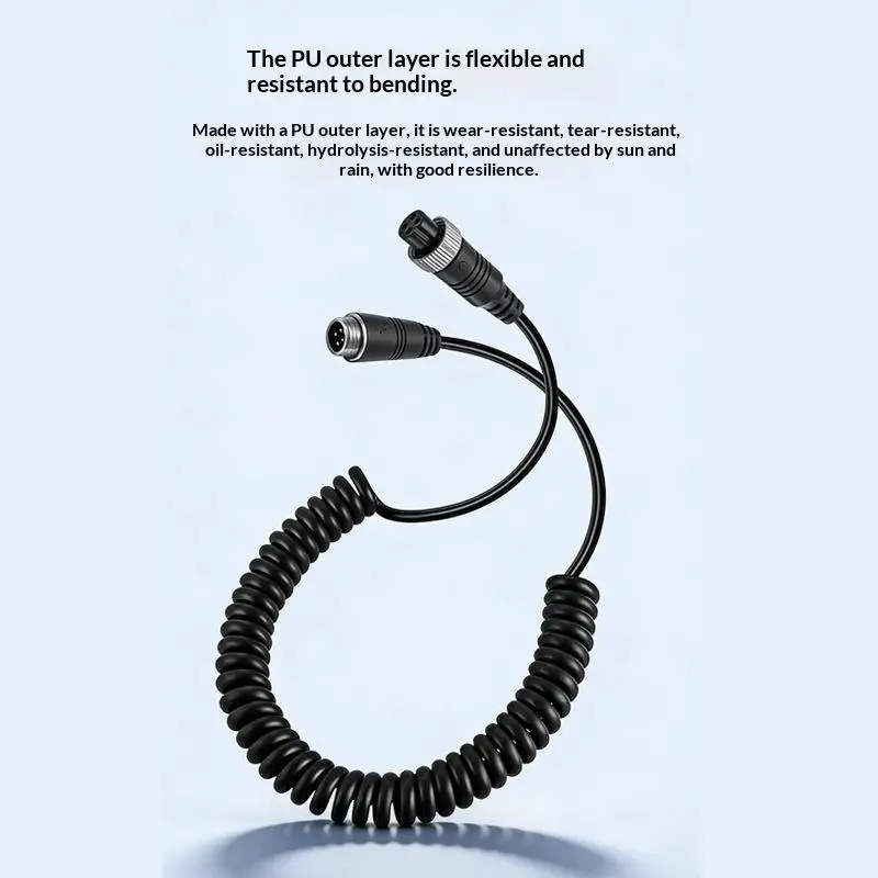 New 4 Pin M12 Aviation Extension Cable Shielded Anti Interference Vehicle Camera Wire For Truck Car Rear View Monitoring System