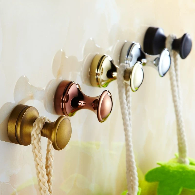 

5Pcs all-copper bathroom single hook clothing hook pendant/toilet row hook
