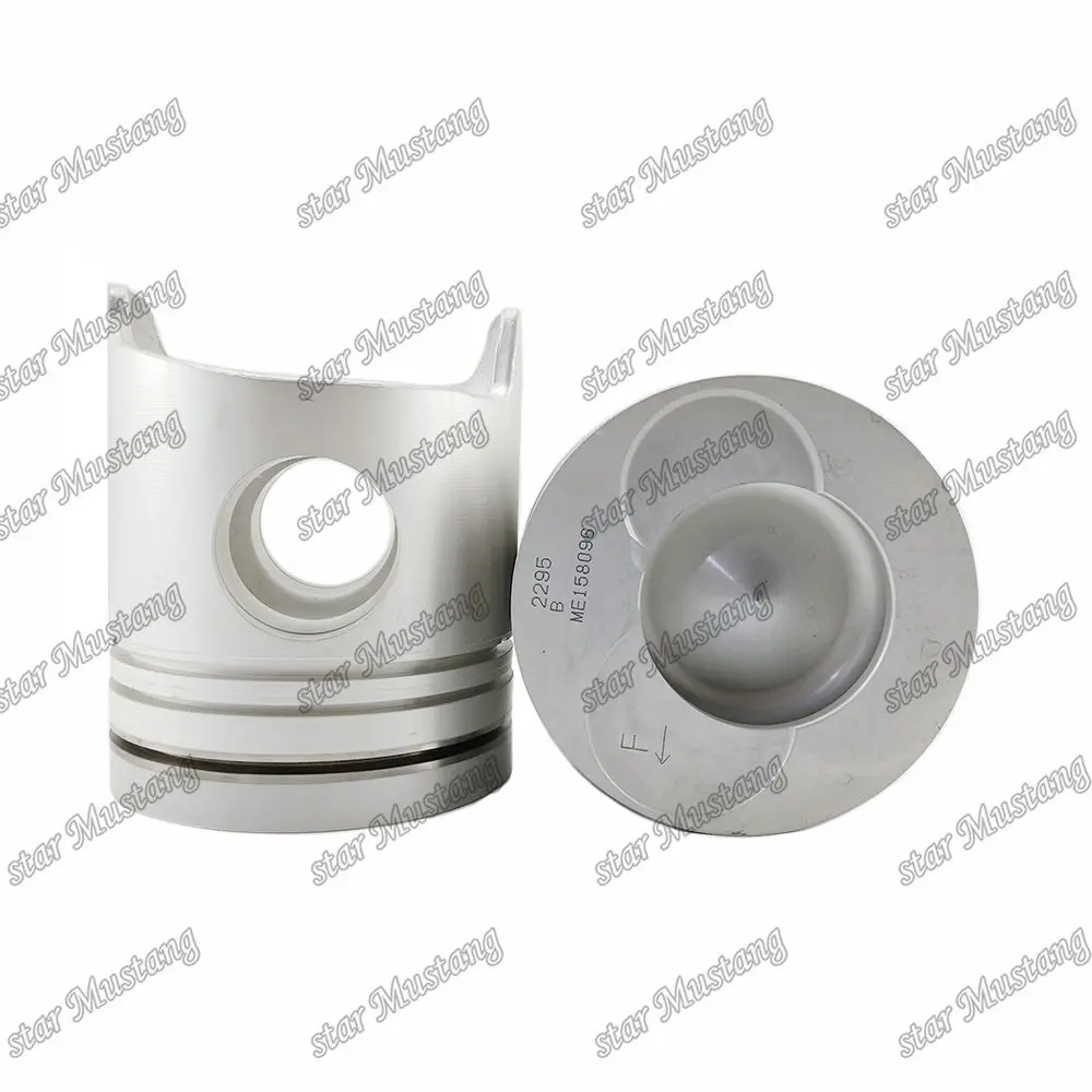 Piston 6D24 6D24T Combustion Chamber 69mm 3.3 Double Slope X3x4mm ME158096 Suitable For Mitsubishi Engine Parts