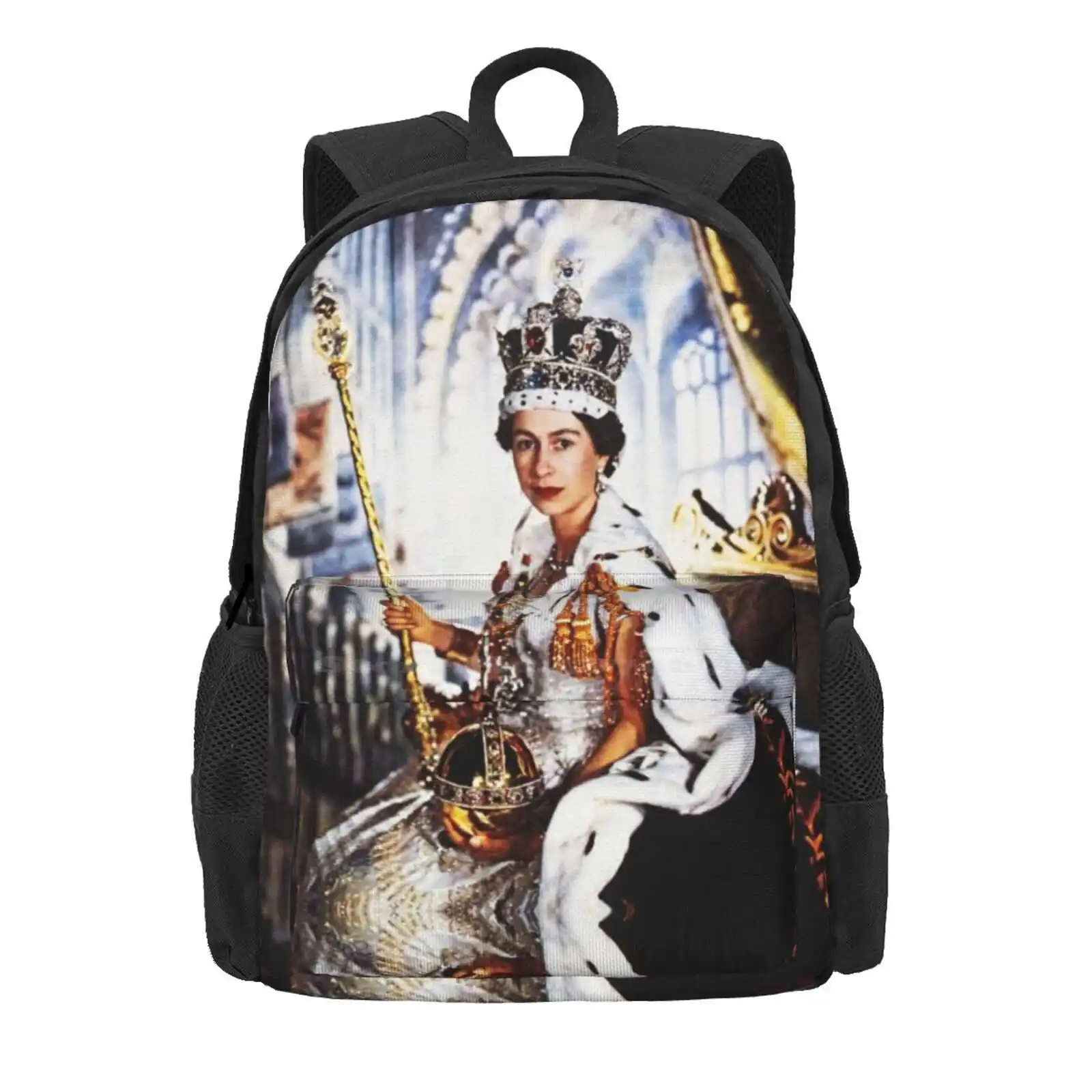 Queen Elizabeth Hot Sale Schoolbag Backpack Fashion Bags Queen Elizabeth United Kingdom Urban Great Britain Love England Welsh