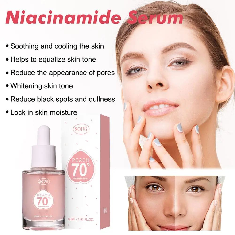 70% Niacinamide Serum Verhelderende Hydraterende Gezicht Serum Hydraterende Bliksem Olie Controle Serum Schoonheid Huidverzorging