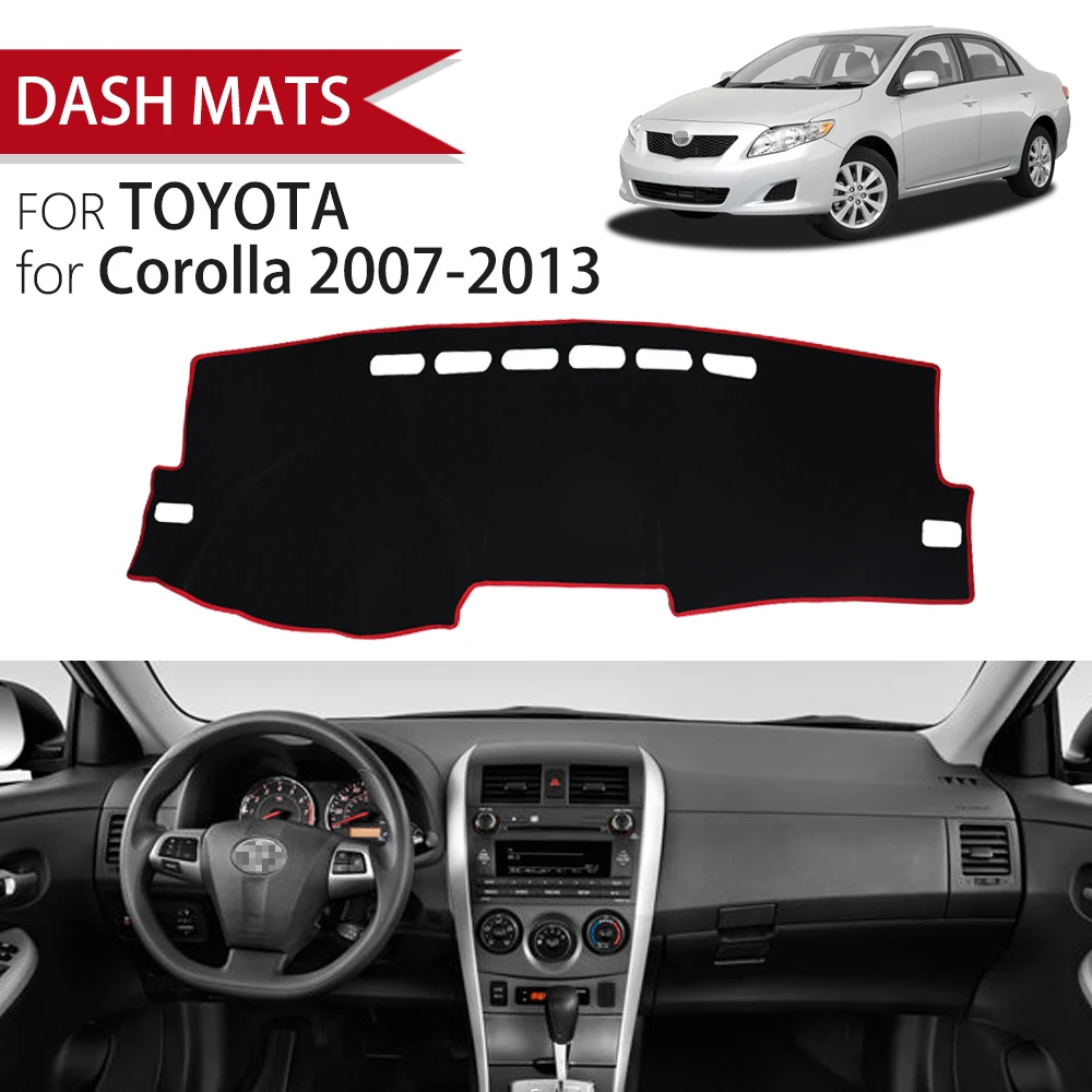 For Toyota Corolla  2007-2013 Car Dashboard Cover Avoid Light Pad Instrument Platform Cover Mat Carpet Accessories