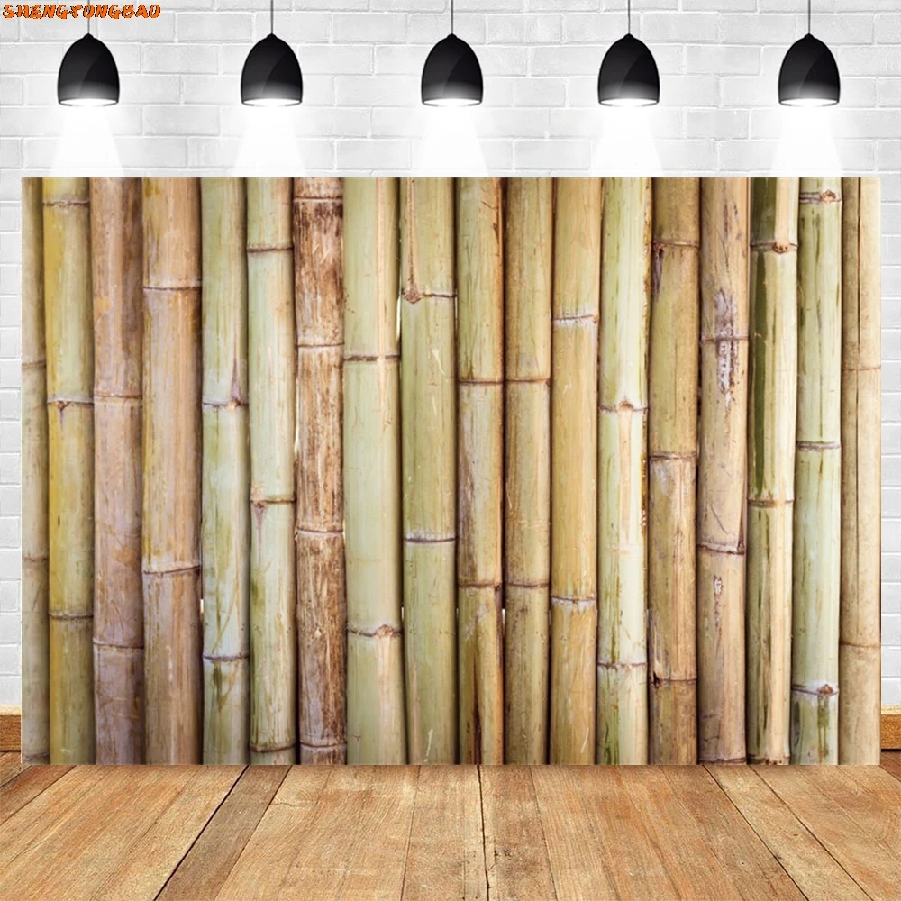 Rustieke Bamboe Achtergrond voor Fotografie Oud Bruin Houten Plank Houtstructuur Hek Baby Volwassen Portret Achtergronden Fotostudio