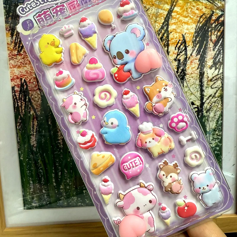 1 Uds. De pegatinas Kawaii suaves y bonitas de conejo pequeño 3D, pegatinas relajantes a tope, pegatinas decorativas para libros móviles DIY, regalo de Festival