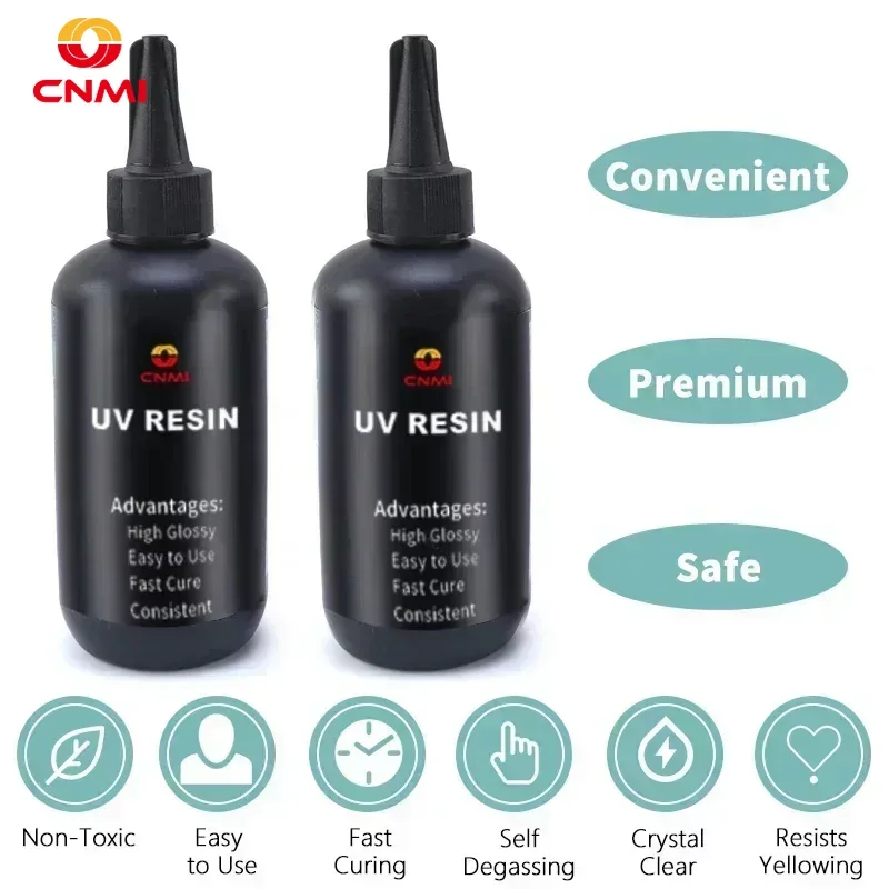 CNMI Quick-Drying UV Resin Epoxy Glue for Jewelry Making - Clear Ultraviolet Curing Bonding Agent for Glass DIY Crafts 10-500g