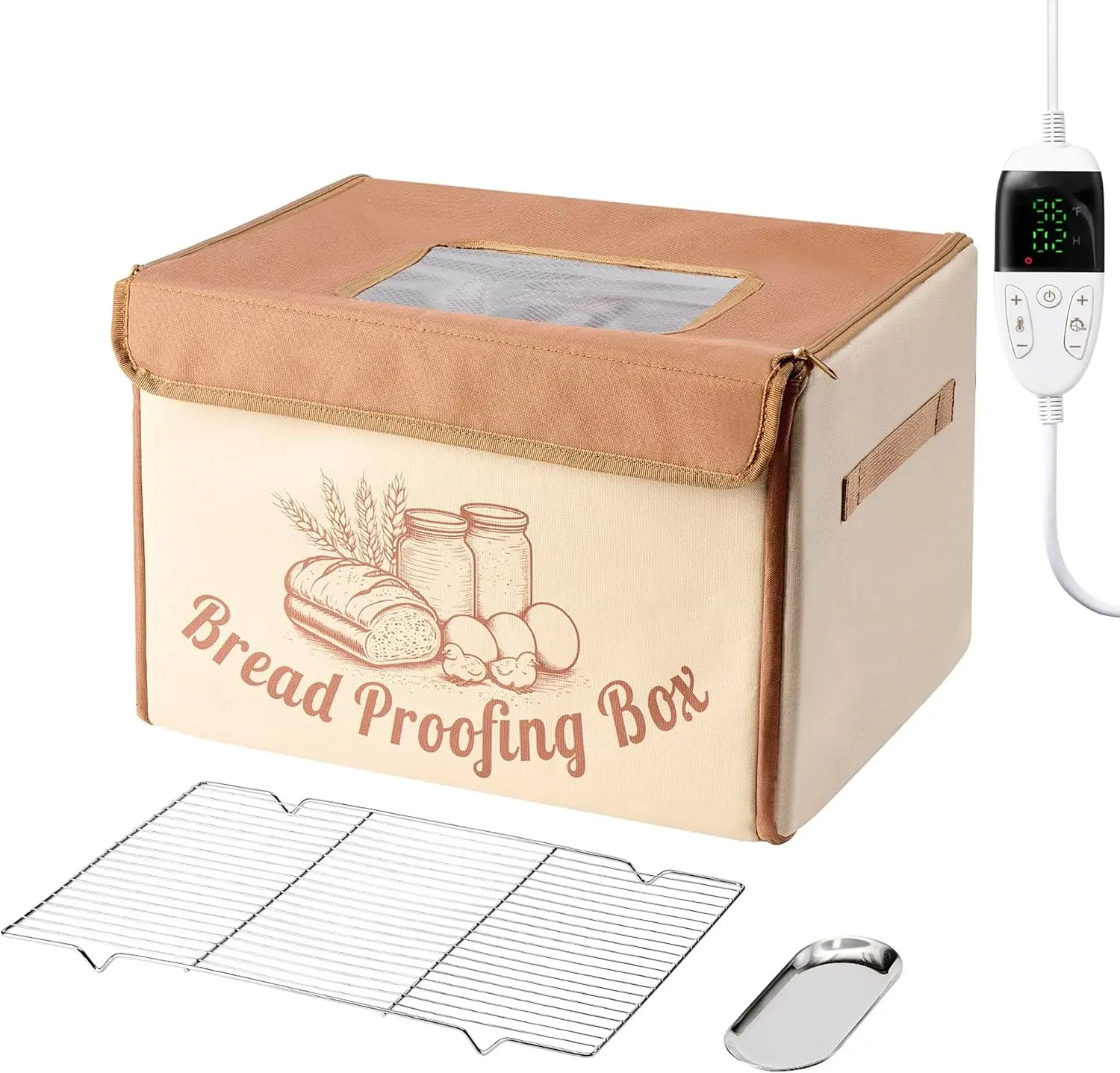 

Складной инкубатор для расстойки теста с контролем температуры и таймером для хлеба, пиццы, йогурта и ферментированных продуктов