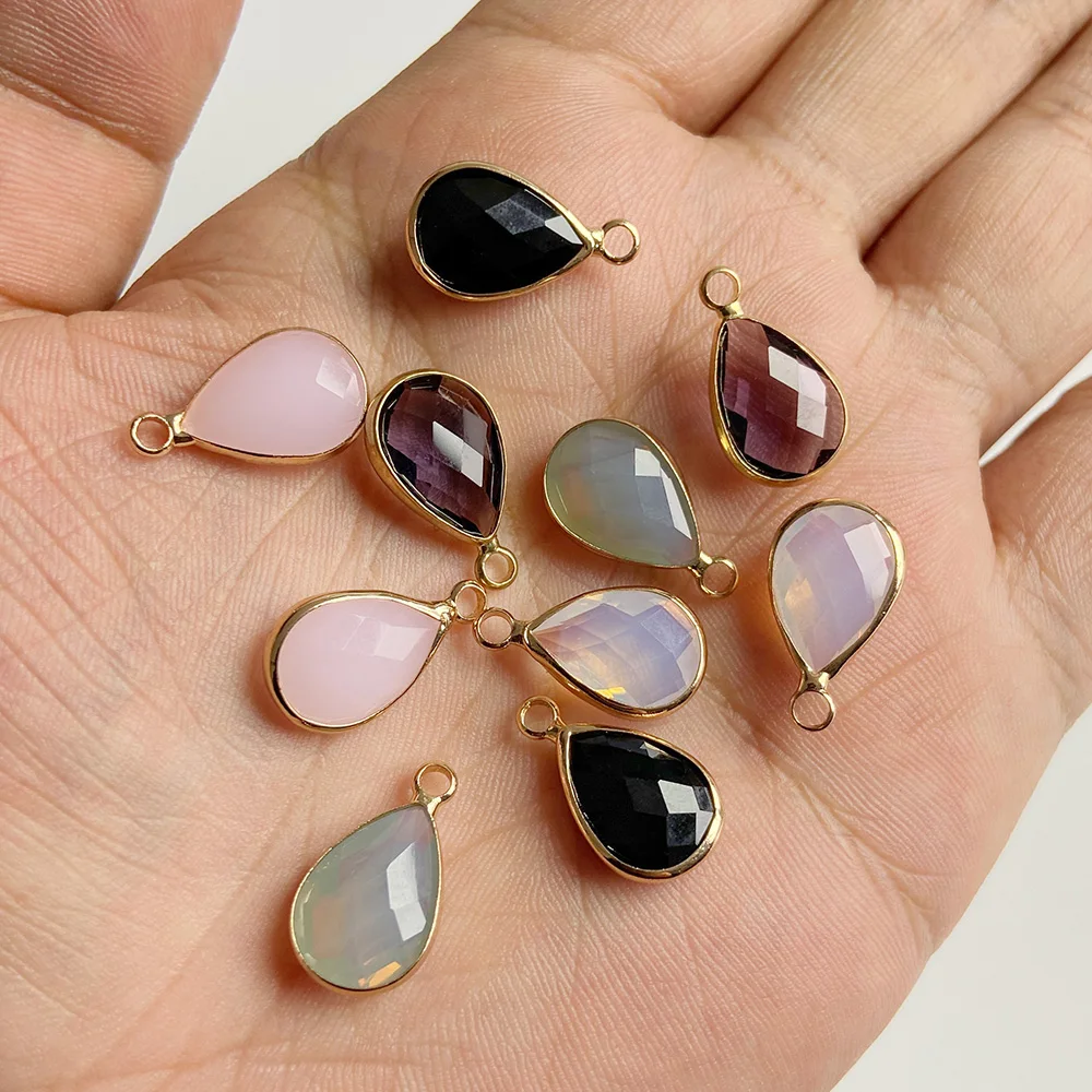 10 teile/los 10x18mm Wasser tropfenform Kristall Charms Anhänger für Schmuck Herstellung Armband Halskette Ohrring Zubehör Großhandel