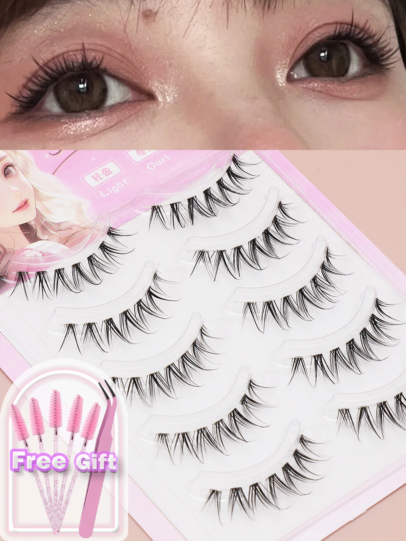 5 Pairs of natural false eyelashes Fluffy and soft 3D Mink Eyelashes Long silky eyelashesWedding parties and clubs daily work meetings Natural false eyelashes comfortable to wear with eyelashes Hand-made upper Eyelashes Wing tail eyes Elongated Natural