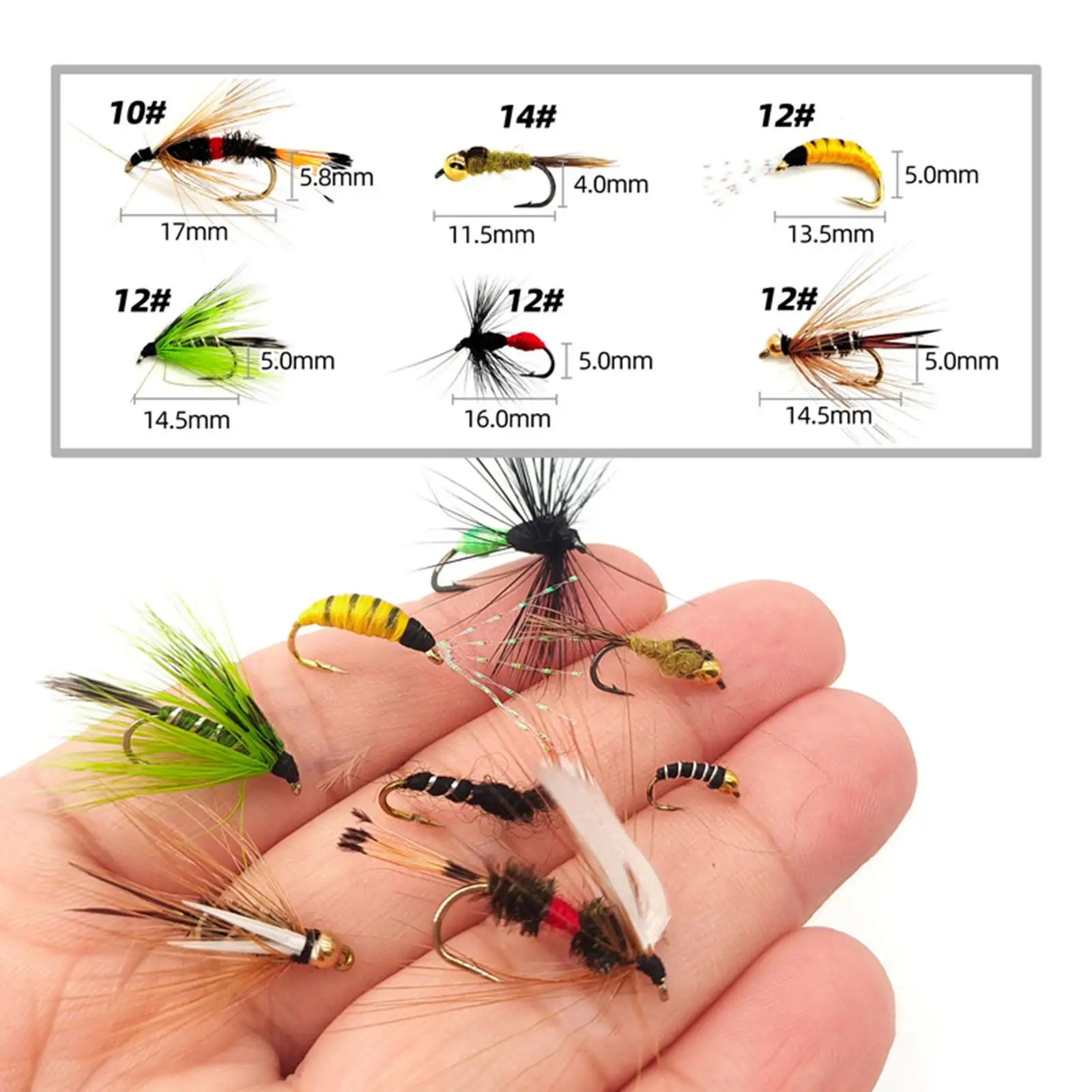 

100 Pieces Fishing Lures Fly Fishing Fly Fishing Gift Fishing Tools Freshwater Saltwater Realistic Anglers Artificial Lures