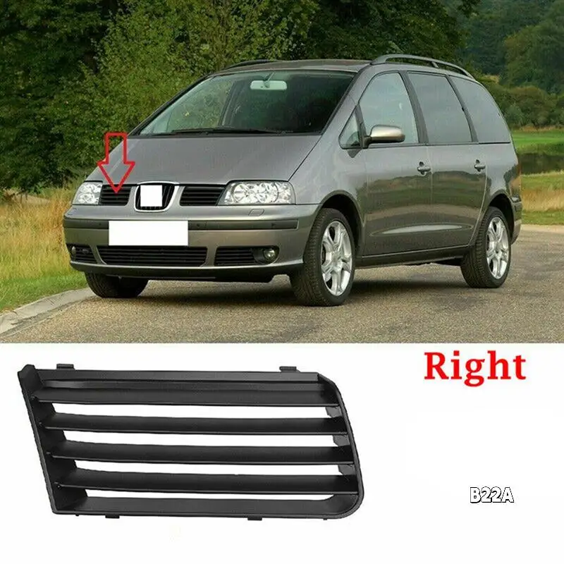 

Front Right Front Bumper Grille Front Bumper Air Intake Grille 7M785365401C For Seat Alhambra 7M 2001-2010