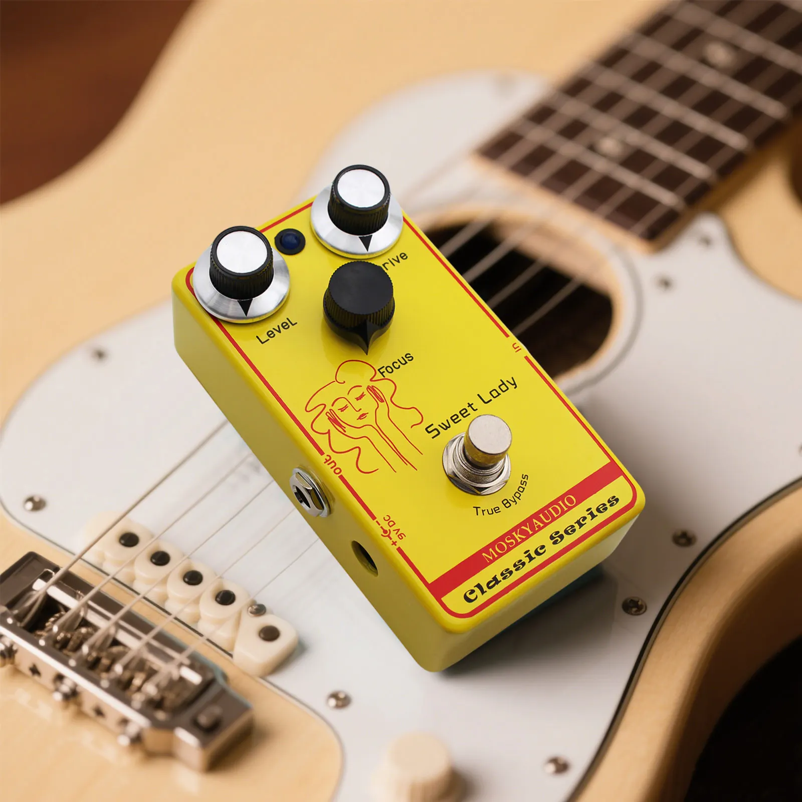 محرك الجيتار/التركيز/التحكم في المستوى MOSKYAUDIO SWEET LADY Overdrive تأثير دواسة اللمس الحساسة منخفضة الكسب Overdrive دواسة