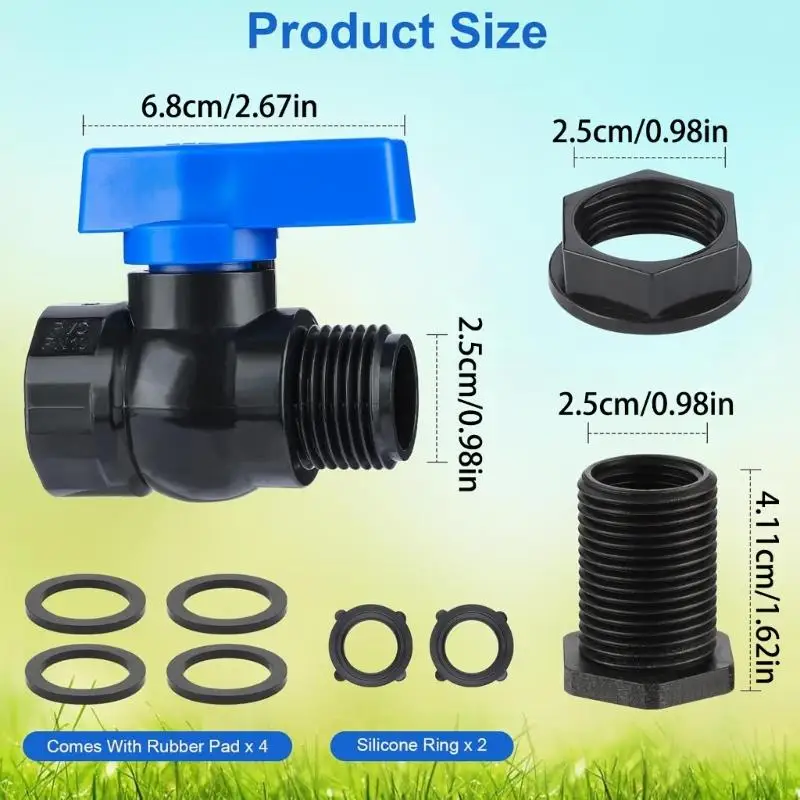 Wetterbeständiger Schlauchadapter mit Gewindeschlauchanschluss für Regenwassersammlung, Bewässerung und Gartenanwendungen D2RD – Detail 6