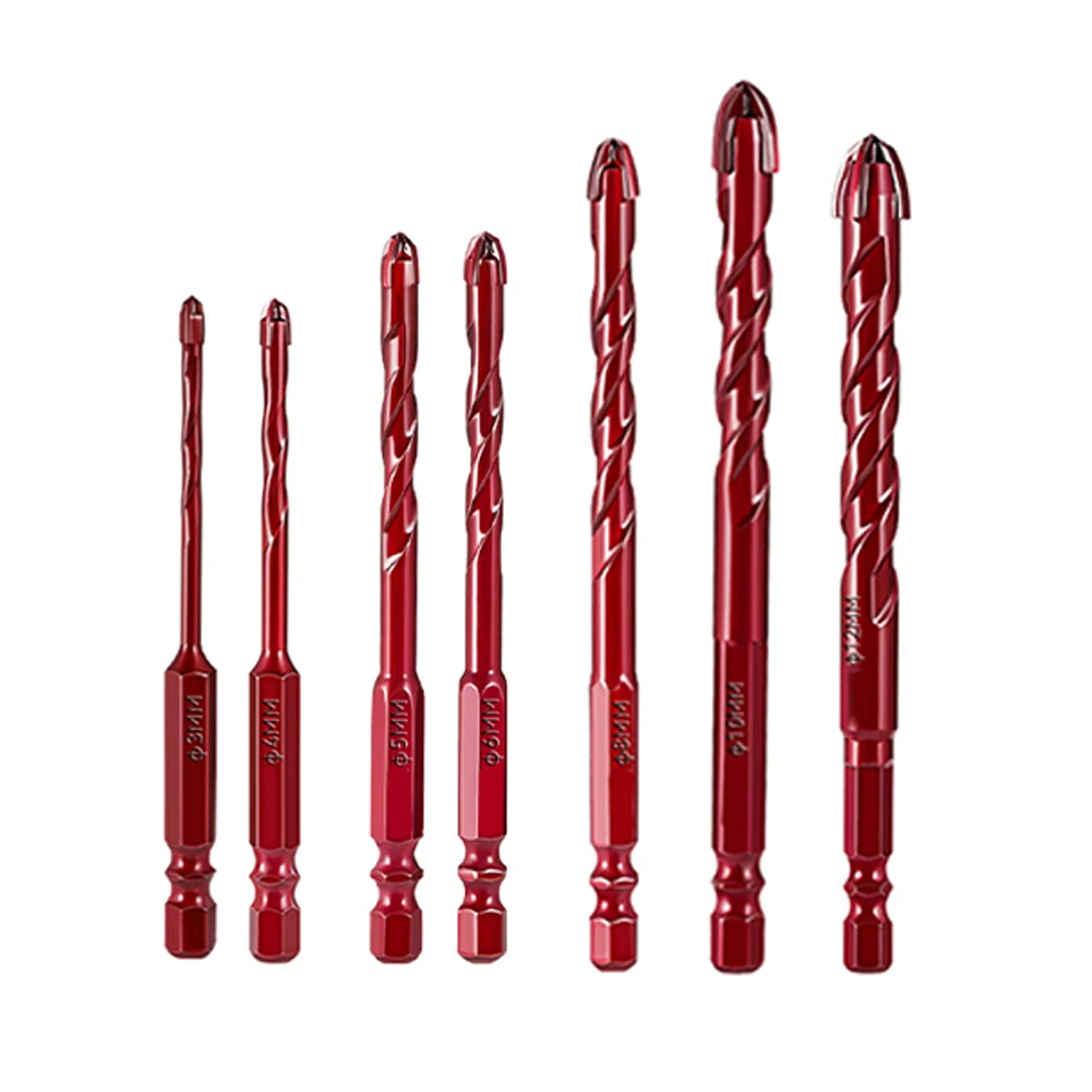Cross Hex Broca Set, Brocas manuais, Concreto de perfuração, Porcelana, Azulejo, Vidro, Ferramentas de metal, 3mm, 4mm, 5mm, 6mm, 8mm, 10mm, 12 milímetros, 1PC