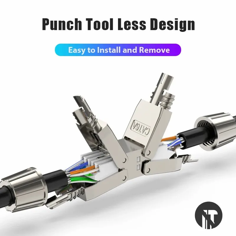 WoeoW Cat6A Cat7 Cable Extender Junction Adapter RJ45 Connector Box RJ45 Lan Cable Extension Connector Full Shielded Toolless