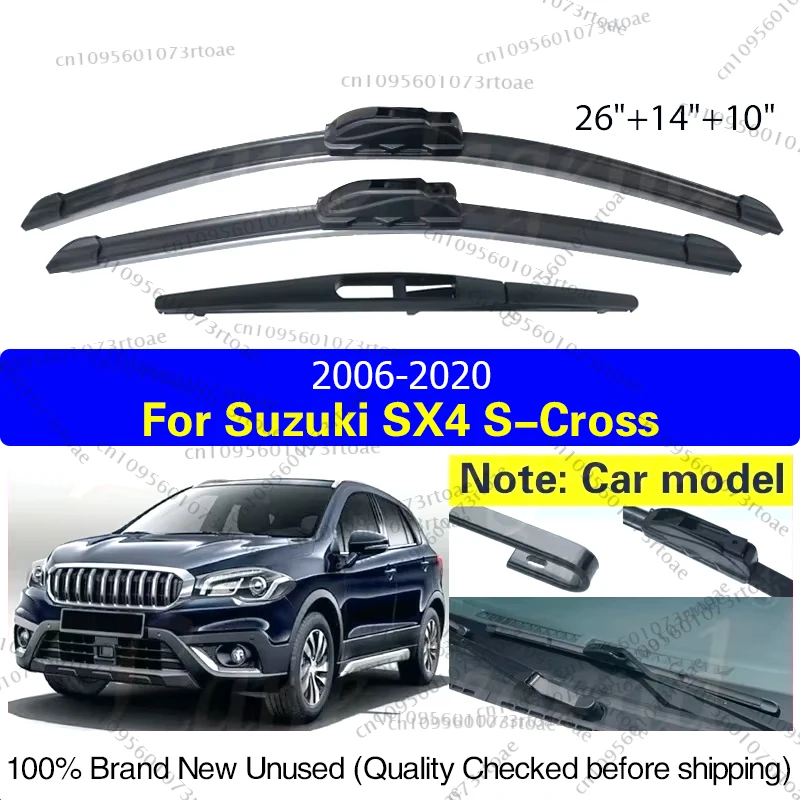 

For SUZUKI SX4 S-Cross 2006 - 2020 Front Rear Wiper Blades Brushes Cutter Accessories J Hook 2014 2015 2016 2017 2018 2019 2020