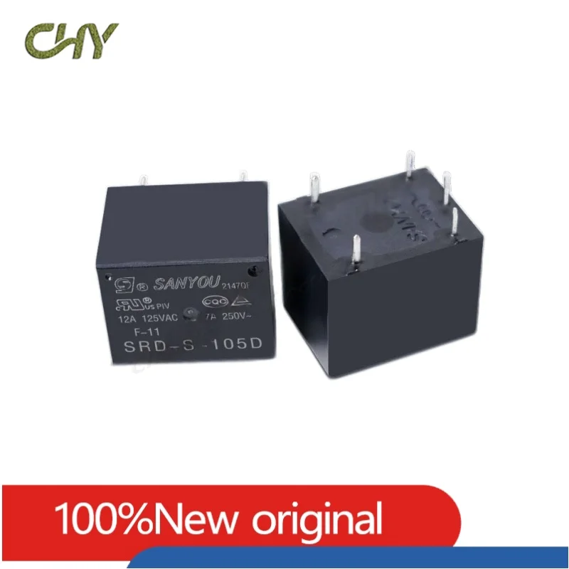 Original New SANYOU SRD-S-105D SRD-S-112D SRD-S-124D 5PIN 10A 5VDC 12VDC 24VDC Power Relay Replaceable (JQC)HF3FF