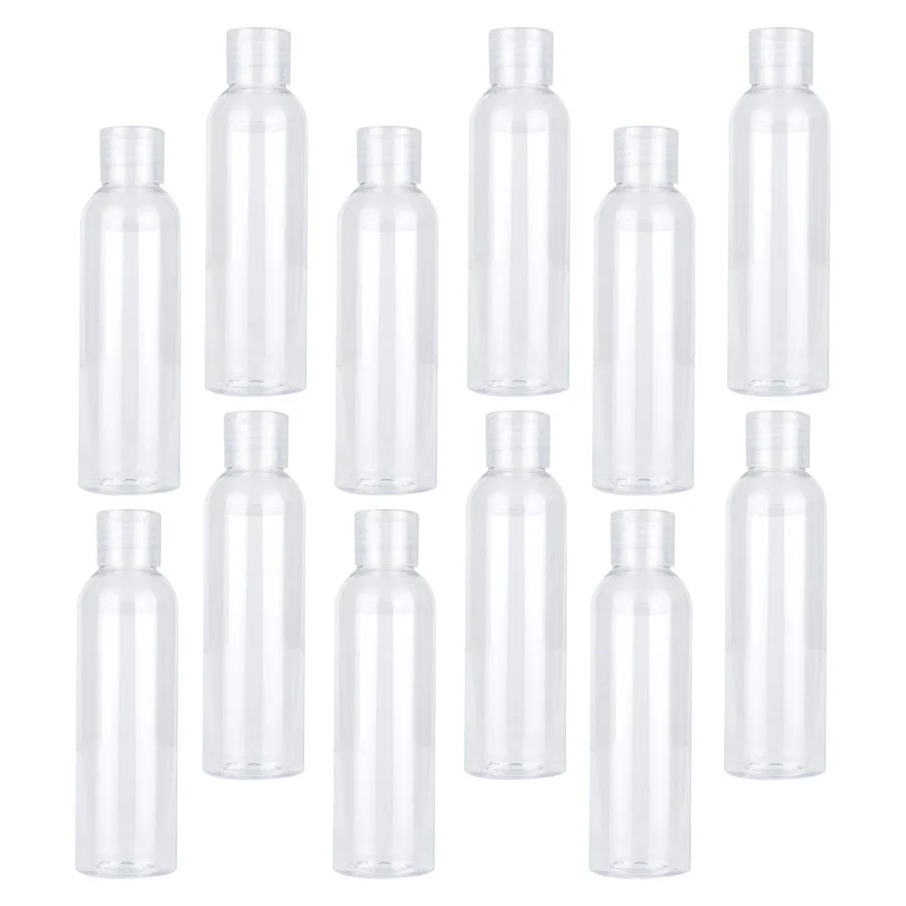 12pcs 120Ml Flip-Top Travel Bottles Refillable Plastic Containers For Shampoo Lotion Liquid Soap Toiletries Organizer