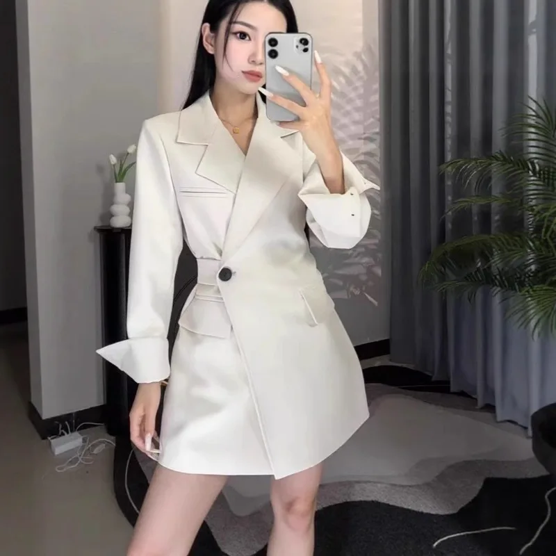 Veste de costume de transport à la mode pour femmes, nouveau printemps automne, Style dame élégant, couleur unie, coupe cintrée, haut à manches longues