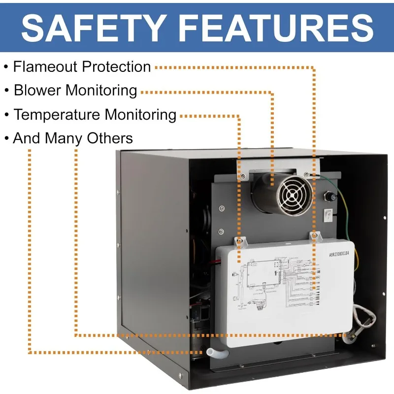 سخان مياه RecPro RV بدون خزان |   على الطلب سخان الماء الساخن 42,000 وحدة حرارية بريطانية سخان مياه يعمل بالغاز التحكم عن بعد متضمن (أسود)