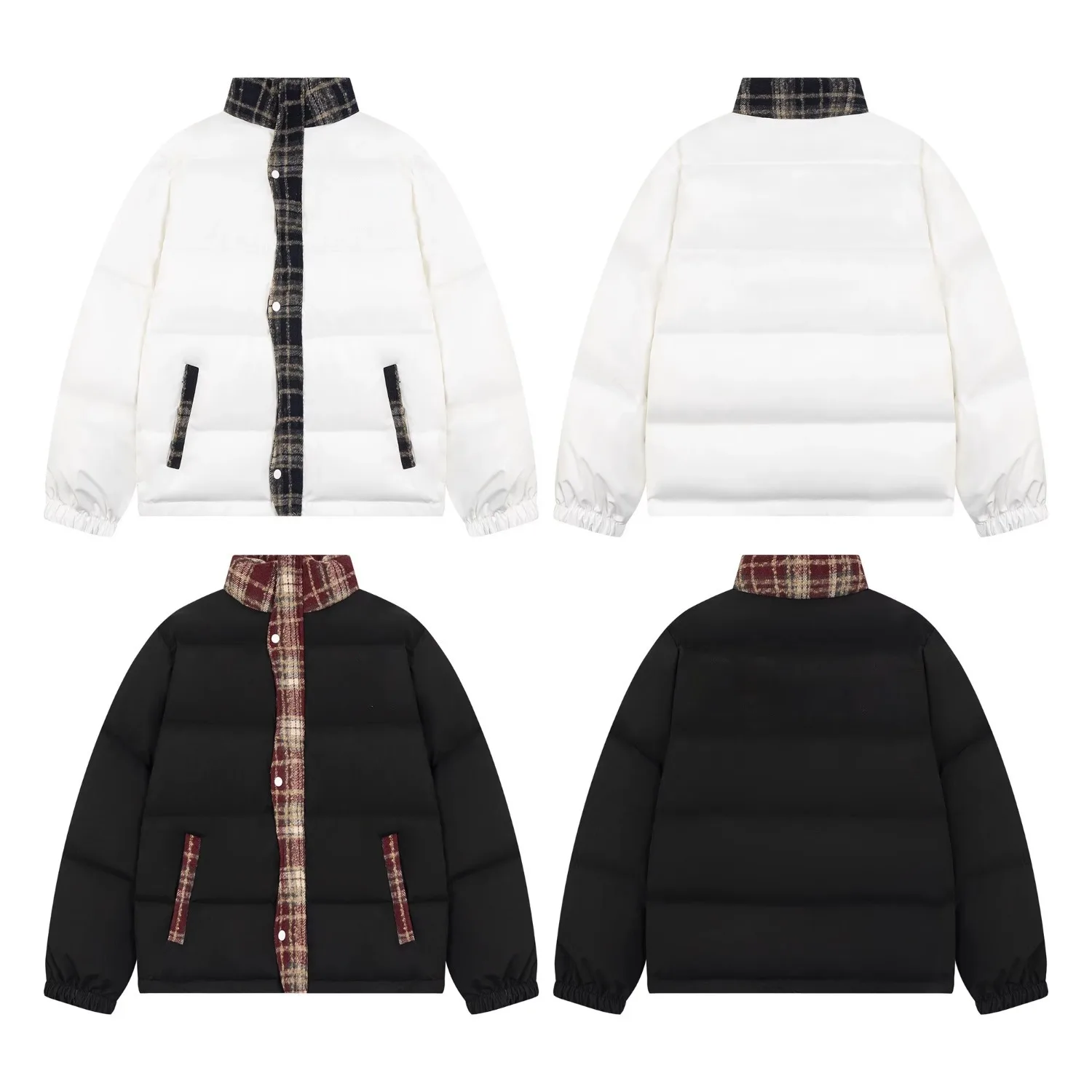 China-Chic gebürsteter karierter Splice-Daunen-Baumwollanzug, verdickte warme Winterjacke