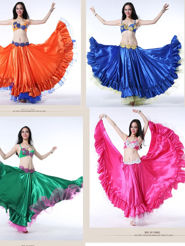 Flamenco Dress Spanish Dance Gypsy Costume Woman Waltz Ballroom Classical Competition Practice Big Swing Dancing Stage Skirt