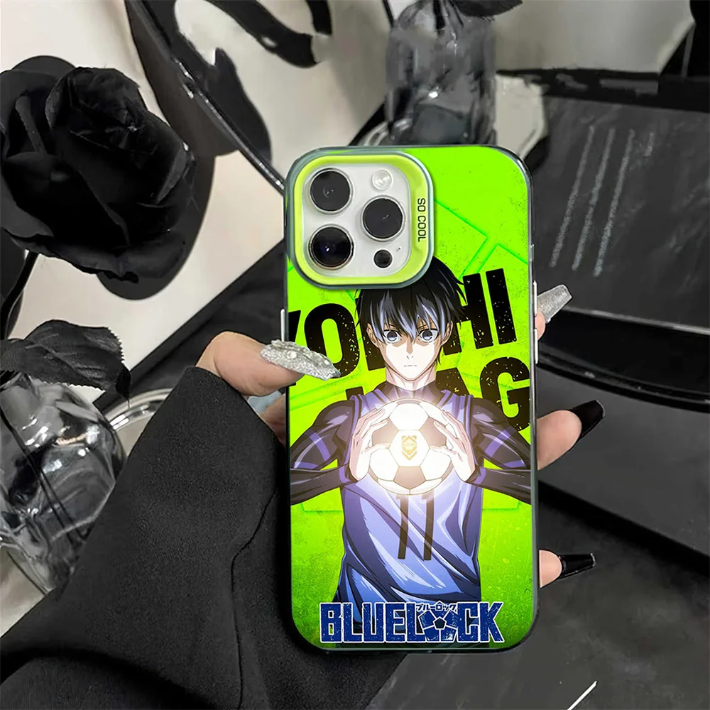 Bilibili Mavi L-Lock 2 Telefon Kılıfı iPhone 16 12 13 14 15 Pro Max Artı Renkli Elektroliz Gümüş IMD Lazer Kapak