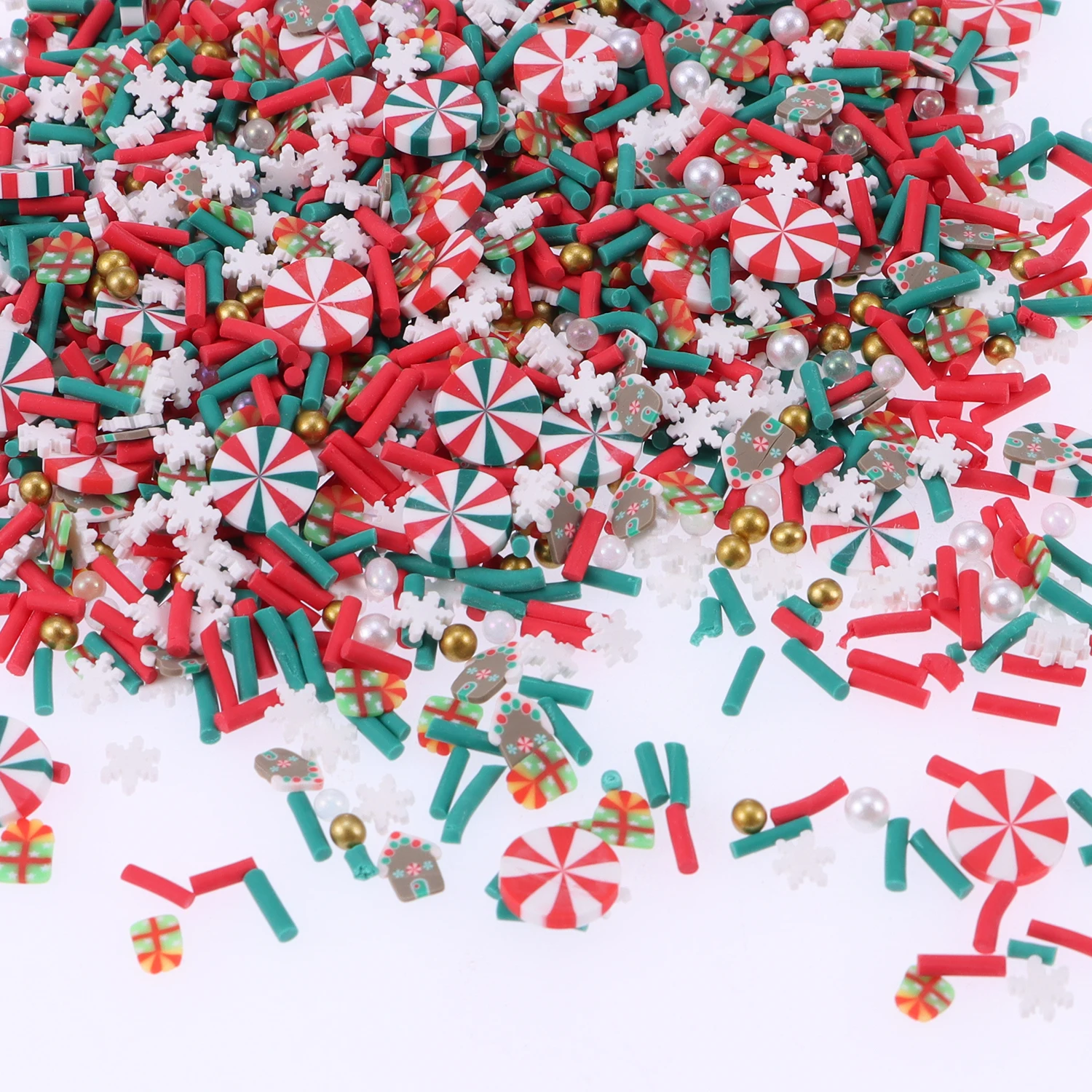 40 g Weihnachts-Polymer-Ton-Scheiben, Epoxidharz-Füller, niedliche Schneeflocke, Urlaub, Schleim, Materialien, DIY, Basteln, Maniküre-Zubehör – Detail 7