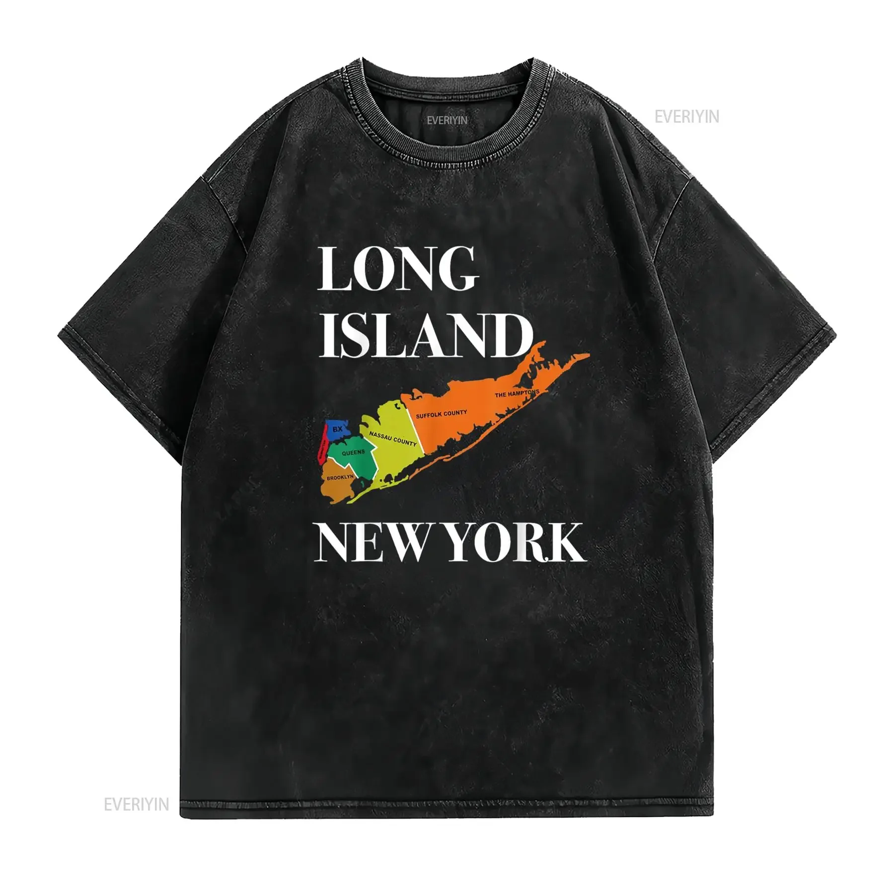 Long Island NY Souvenir T Shirt Native Islander Map NYC vintage Washed Soft graphic fashion Stretched streetwear Stylish